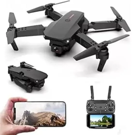   E88 Pro Drone with 4K Camera, WiFi FPV 1080P HD Dual Foldable RC Quadcopter Altitude Hold, Headless Mode, Visual Positioning